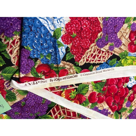 Fruit Basket-Themed VIP Cotton Fabric by Joan Messmore 1/2 yard x 44" Cranston P - Picture 3 of 5